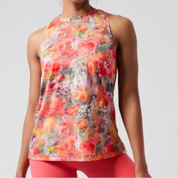 Athleta‎ Zephyr Refined Tank, Renewed Bloom Spring Pink, Size S NWT #798902 - Picture 2 of 14